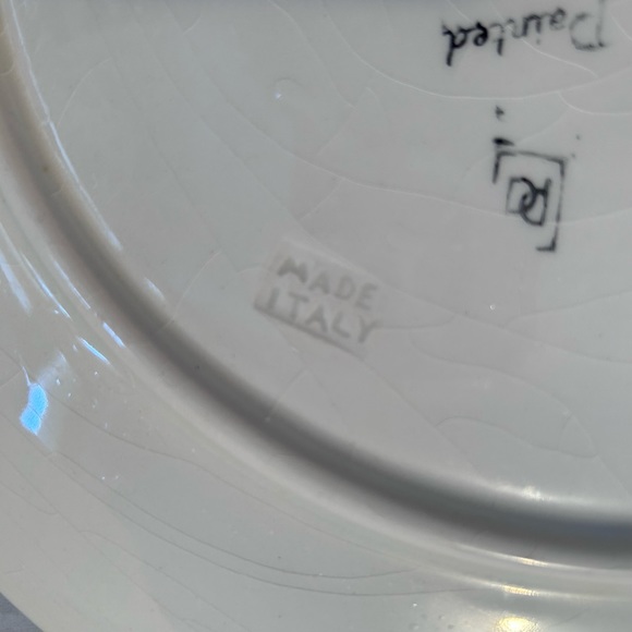 Vintage Italian hand painted Ceramic Leaf/ Decorative Plate - Picture 10 of 11